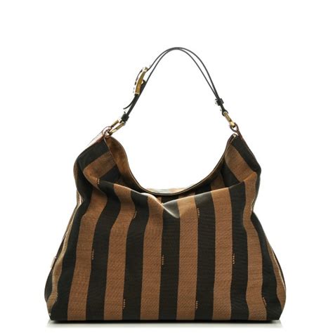 fendi pequin hobo|FENDI Pequin Cuoio Vegetale Large Hobo Tobacco Black.